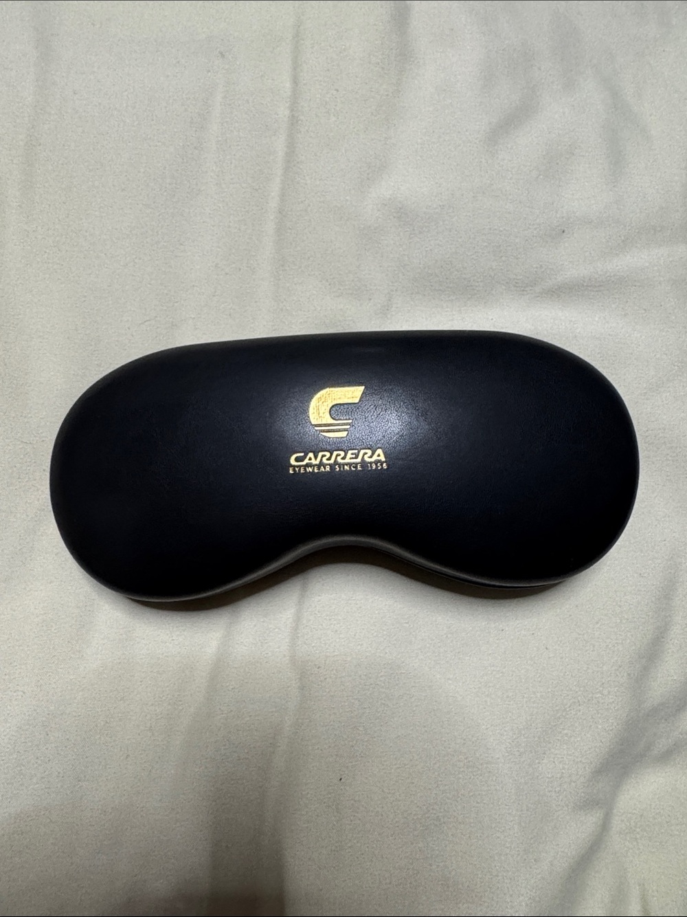 Carrera Black Aviator Sunglasses Case with Gold Logo Accent